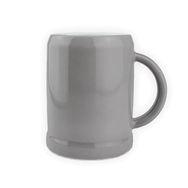 Grey LOGOKRÜGERL hard-paste porcelain mug, 330 ml